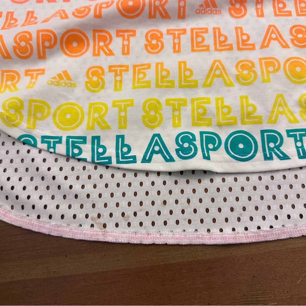 NWT Women's Adidas StellaSport Stella McCartney White Rainbow Mesh Tank Small - Picture 14 of 16